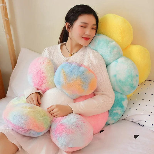 Planet Gates 30-65cm Kawaii Colorful Flower Plush Pillow Cushion Soft Sunflower Plant Mat Stuffed Sofa Bed Sleeping Back Cushion Decor Gifts