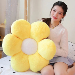 Planet Gates 30-65cm Kawaii Colorful Flower Plush Pillow Cushion Soft Sunflower Plant Mat Stuffed Sofa Bed Sleeping Back Cushion Decor Gifts