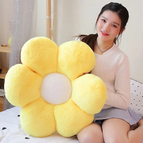 Planet Gates 30-65cm Kawaii Colorful Flower Plush Pillow Cushion Soft Sunflower Plant Mat Stuffed Sofa Bed Sleeping Back Cushion Decor Gifts