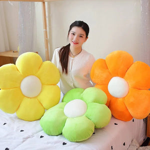 Planet Gates 30-65cm Kawaii Colorful Flower Plush Pillow Cushion Soft Sunflower Plant Mat Stuffed Sofa Bed Sleeping Back Cushion Decor Gifts