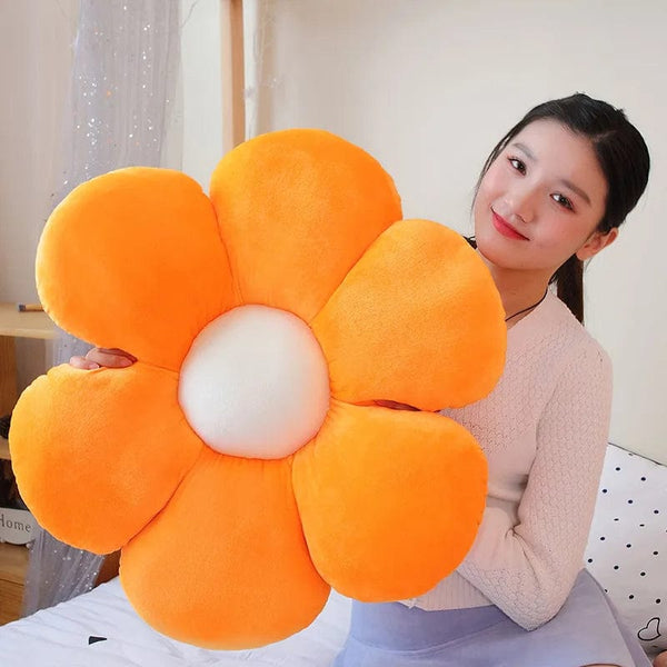 Planet Gates 30-65cm Kawaii Colorful Flower Plush Pillow Cushion Soft Sunflower Plant Mat Stuffed Sofa Bed Sleeping Back Cushion Decor Gifts