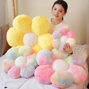 Planet Gates 30-65cm Kawaii Colorful Flower Plush Pillow Cushion Soft Sunflower Plant Mat Stuffed Sofa Bed Sleeping Back Cushion Decor Gifts