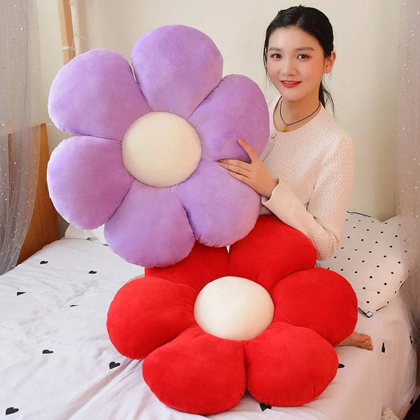 Planet Gates 30-65cm Kawaii Colorful Flower Plush Pillow Cushion Soft Sunflower Plant Mat Stuffed Sofa Bed Sleeping Back Cushion Decor Gifts