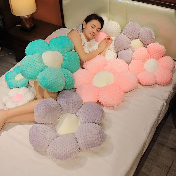 Planet Gates 30-65cm Kawaii Colorful Flower Plush Pillow Cushion Soft Sunflower Plant Mat Stuffed Sofa Bed Sleeping Back Cushion Decor Gifts