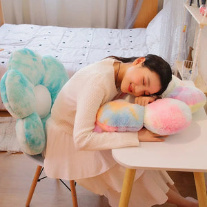 Planet Gates 30-65cm Kawaii Colorful Flower Plush Pillow Cushion Soft Sunflower Plant Mat Stuffed Sofa Bed Sleeping Back Cushion Decor Gifts