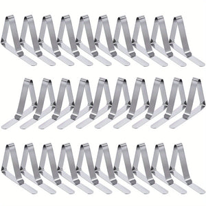 Planet Gates 30 Pack Long Tablecloth Clips 6/12/18/24/30pcs Tablecloth Clips, Heavy Duty Picnic Table Clips, Stainless Steel Table Cloth Cover Clamps, Table Cloth Holders Ideal For Restaurant Picnics Marquees Weddings Graduation Party