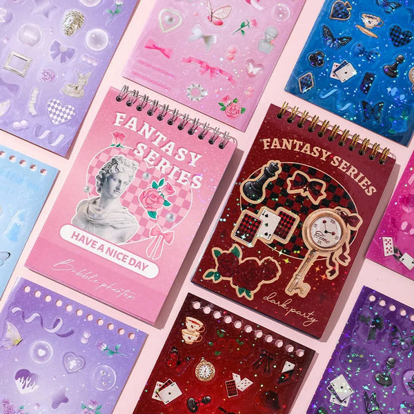 Planet Gates 30 Sheets Korean Style Premium Hologram Sticker Book Shiny Cute for Scrapbooking Journaling Photocard Decoration Toploader Deco