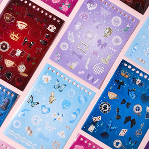 Planet Gates 30 Sheets Korean Style Premium Hologram Sticker Book Shiny Cute for Scrapbooking Journaling Photocard Decoration Toploader Deco