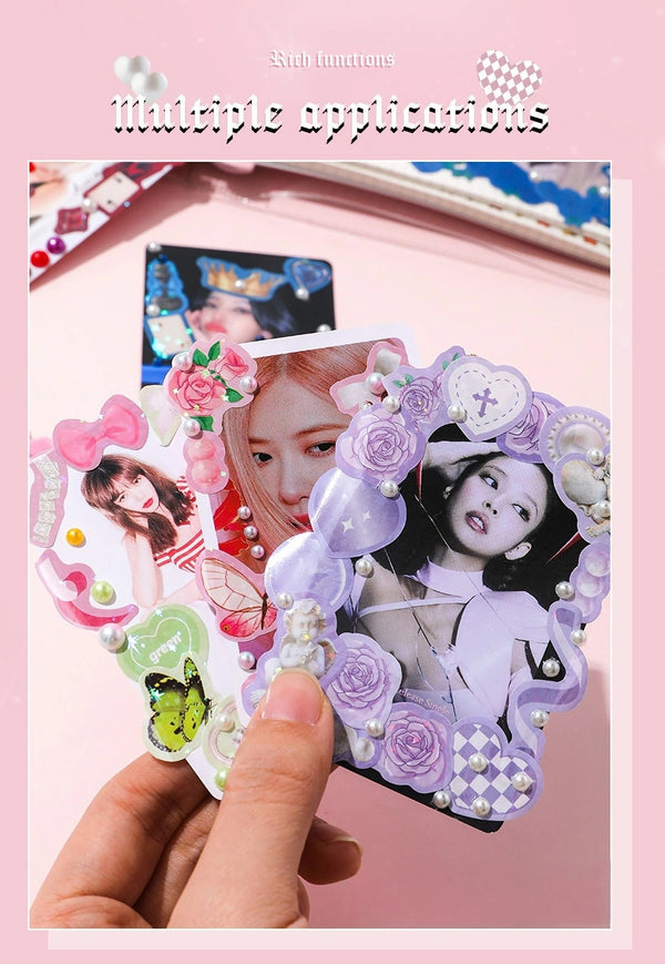 Planet Gates 30 Sheets Korean Style Premium Hologram Sticker Book Shiny Cute for Scrapbooking Journaling Photocard Decoration Toploader Deco