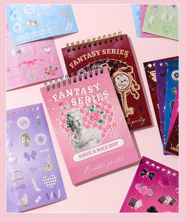 Planet Gates 30 Sheets Korean Style Premium Hologram Sticker Book Shiny Cute for Scrapbooking Journaling Photocard Decoration Toploader Deco