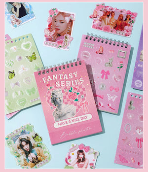 Planet Gates 30 Sheets Korean Style Premium Hologram Sticker Book Shiny Cute for Scrapbooking Journaling Photocard Decoration Toploader Deco