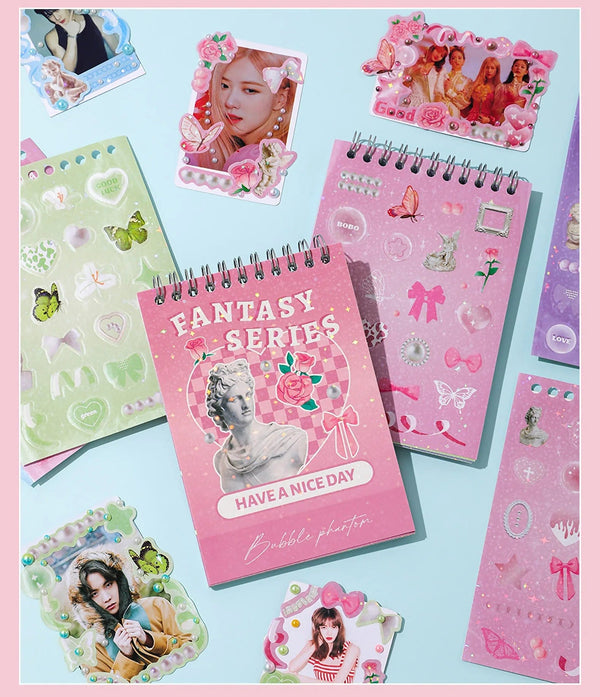 Planet Gates 30 Sheets Korean Style Premium Hologram Sticker Book Shiny Cute for Scrapbooking Journaling Photocard Decoration Toploader Deco