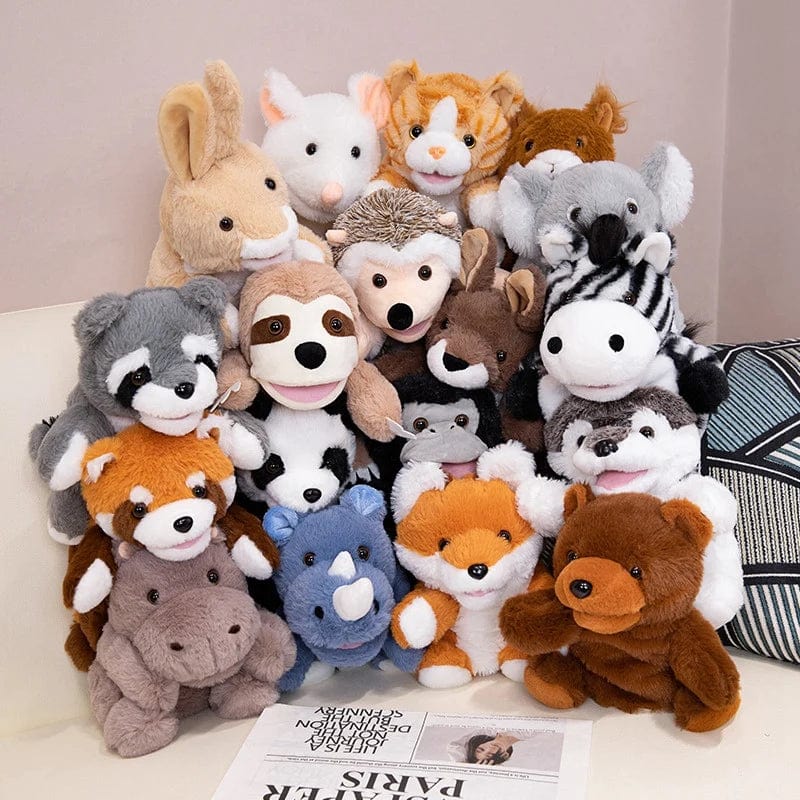 Planet Gates 30 Styles Stuffed Plush Animals Toys Hand Finger Story Puppet Cute Dolls Educational Babys Duck Lamb Cow Dog Horse Children Gift