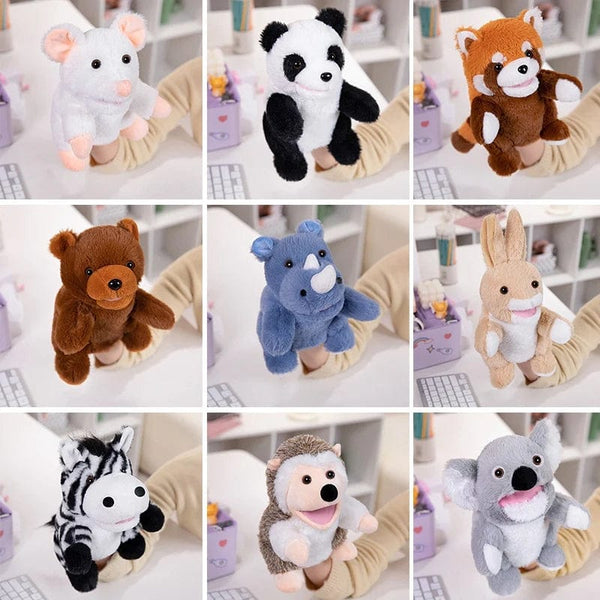 Planet Gates 30 Styles Stuffed Plush Animals Toys Hand Finger Story Puppet Cute Dolls Educational Babys Duck Lamb Cow Dog Horse Children Gift