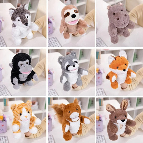 Planet Gates 30 Styles Stuffed Plush Animals Toys Hand Finger Story Puppet Cute Dolls Educational Babys Duck Lamb Cow Dog Horse Children Gift