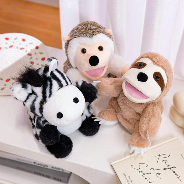 Planet Gates 30 Styles Stuffed Plush Animals Toys Hand Finger Story Puppet Cute Dolls Educational Babys Duck Lamb Cow Dog Horse Children Gift