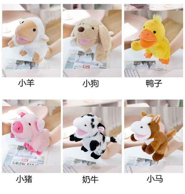 Planet Gates 30 Styles Stuffed Plush Animals Toys Hand Finger Story Puppet Cute Dolls Educational Babys Duck Lamb Cow Dog Horse Children Gift
