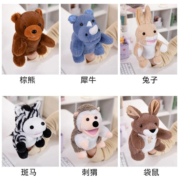 Planet Gates 30 Styles Stuffed Plush Animals Toys Hand Finger Story Puppet Cute Dolls Educational Babys Duck Lamb Cow Dog Horse Children Gift