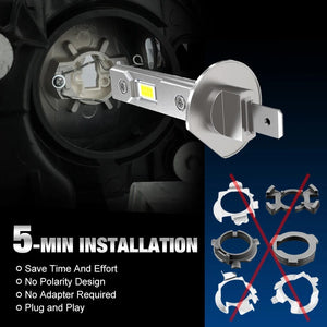 Planet Gates 30000LM H1 LED Headlight 100W Mini Canbus H3 Led for Car Headlamp Fanless Light Auto Diode Fog Lamps 6000K White 3000K Yellow