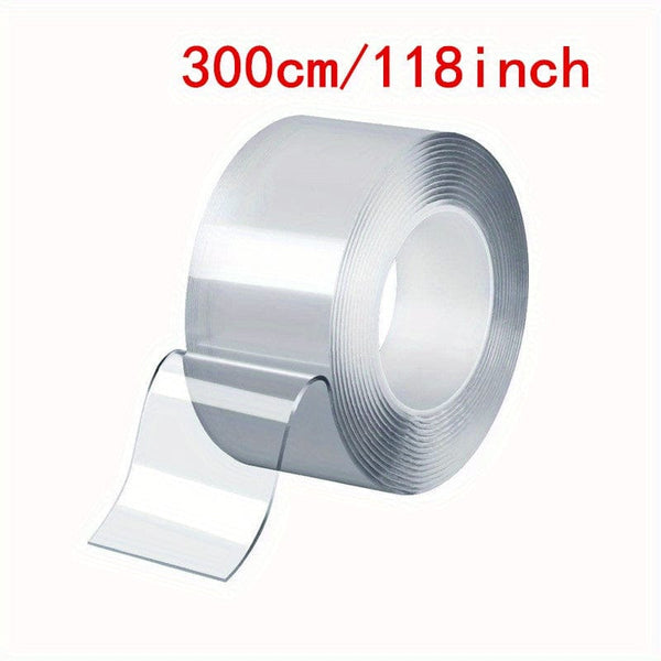 Planet Gates 300CM/118inch 1 roll, Multipurpose Heavy Duty Mounting Tape - Removable Adhesive Acrylic Tape for Paste Items - Reusable Transparent Tape for Household Use - 1/2/3/5M Rolls