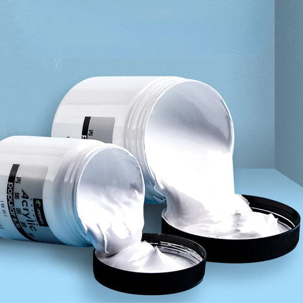 Planet Gates 300ml White Acrylic Paints In Large Jars for Wall Painting Without Losing Color Waterproof and Sun Protection Art Supplies