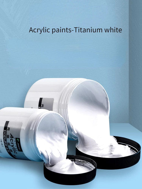 Planet Gates 300ml White Acrylic Paints In Large Jars for Wall Painting Without Losing Color Waterproof and Sun Protection Art Supplies