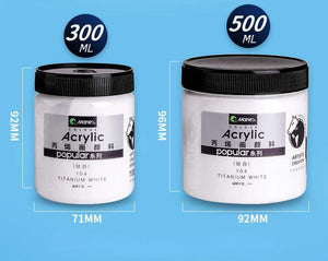 Planet Gates 300ml White Acrylic Paints In Large Jars for Wall Painting Without Losing Color Waterproof and Sun Protection Art Supplies