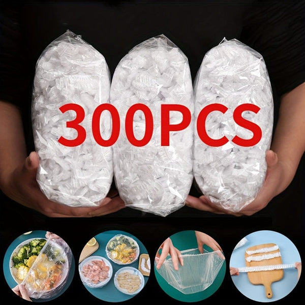 Planet Gates 300pcs 100/300pcs Disposable Fresh-keeping Film, Household Food Grade Kitchen Refrigerator Leftover Rice Fruit Food Plastic Sealed Fresh Cover, Anti-odor Leak-Proof Dust-proof Freezer Cover, Refrigerator Fresh Keeping Cover,