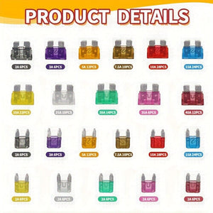 Planet Gates 300pcs 300pcs Car Blade Fuse Assortment Kit, 2A-40A, Car Truck Automotive Small And Medium Fuse Hybrid Motorcycle, With Box Circuit Fuse