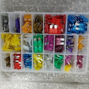 Planet Gates 300pcs 300pcs Car Blade Fuse Assortment Kit, 2A-40A, Car Truck Automotive Small And Medium Fuse Hybrid Motorcycle, With Box Circuit Fuse