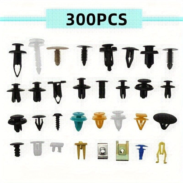 Planet Gates 300pcs 500/100PCS Mixed Auto Fastener Vehicle Car Bumper Clips Retainer Fastener Rivet Door Panel Fender Liner Universal Fit All Car