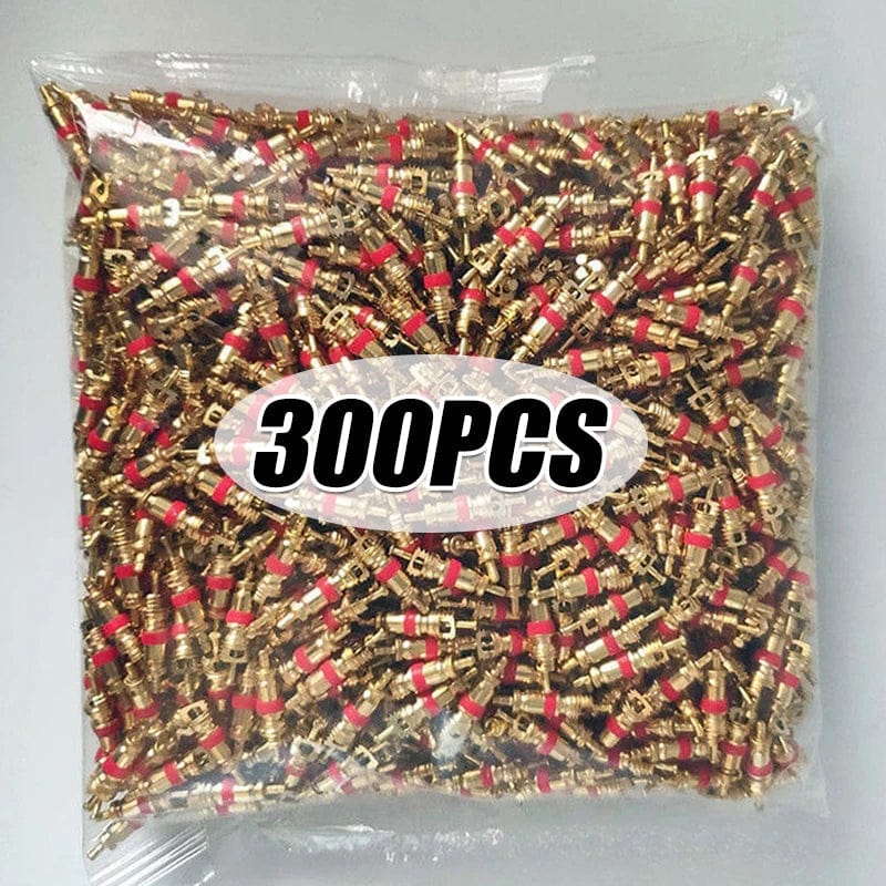 Planet Gates 300PCS Copper Tire Valve Core Removal Tools Kit Valve Core Wrench Screw Driver with Zinc Plated For Car Truck Bike Motorcycle Wheel