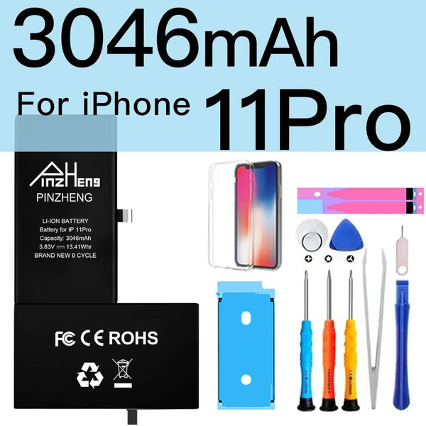 Planet Gates 3046mAh For i11 PRO PINZHENG Battery For iPhone X XR XS 11 12 13 Mini Max Pro Promax Real High Capacity Replacement Bateria Warranty One Year