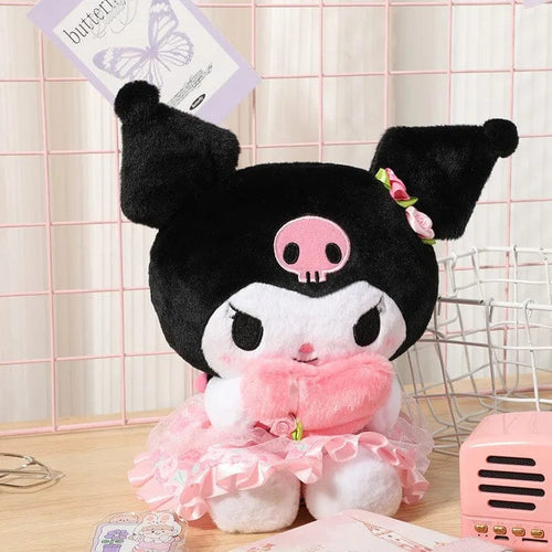 Planet Gates 30cm 25cm Sanrio Strawberry Kuromi Pillow Plush Toy Girls Soft Stuffed Animal Toys Strawberry Melody Doll Gift