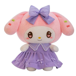 Planet Gates 30cm/40cm Cute Melody Doll Kuromi Plush Toy Sanrio Girl Sleeping Bed Cartoon Pillow Gift for Best Friend