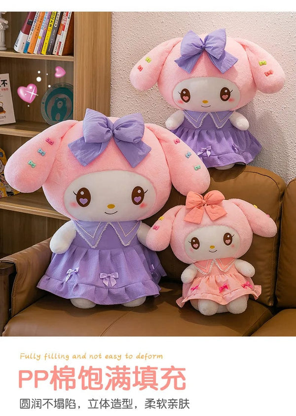 Planet Gates 30cm/40cm Cute Melody Doll Kuromi Plush Toy Sanrio Girl Sleeping Bed Cartoon Pillow Gift for Best Friend
