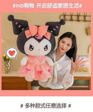 Planet Gates 30cm/40cm Cute Melody Doll Kuromi Plush Toy Sanrio Girl Sleeping Bed Cartoon Pillow Gift for Best Friend