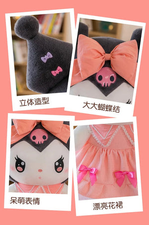 Planet Gates 30cm/40cm Cute Melody Doll Kuromi Plush Toy Sanrio Girl Sleeping Bed Cartoon Pillow Gift for Best Friend