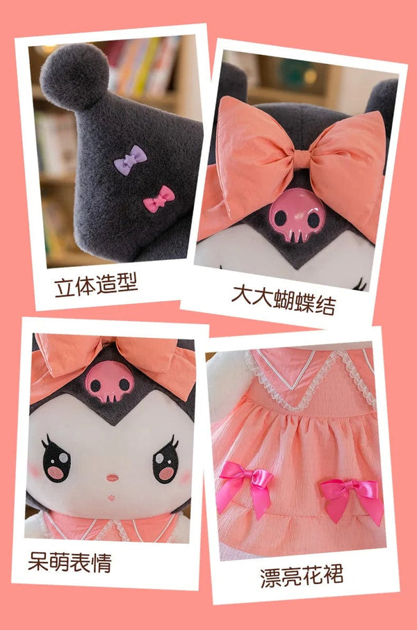 Planet Gates 30cm/40cm Cute Melody Doll Kuromi Plush Toy Sanrio Girl Sleeping Bed Cartoon Pillow Gift for Best Friend