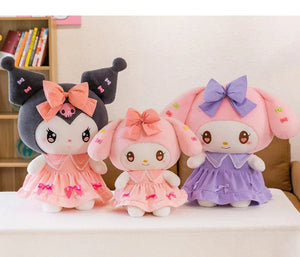 Planet Gates 30cm/40cm Cute Melody Doll Kuromi Plush Toy Sanrio Girl Sleeping Bed Cartoon Pillow Gift for Best Friend