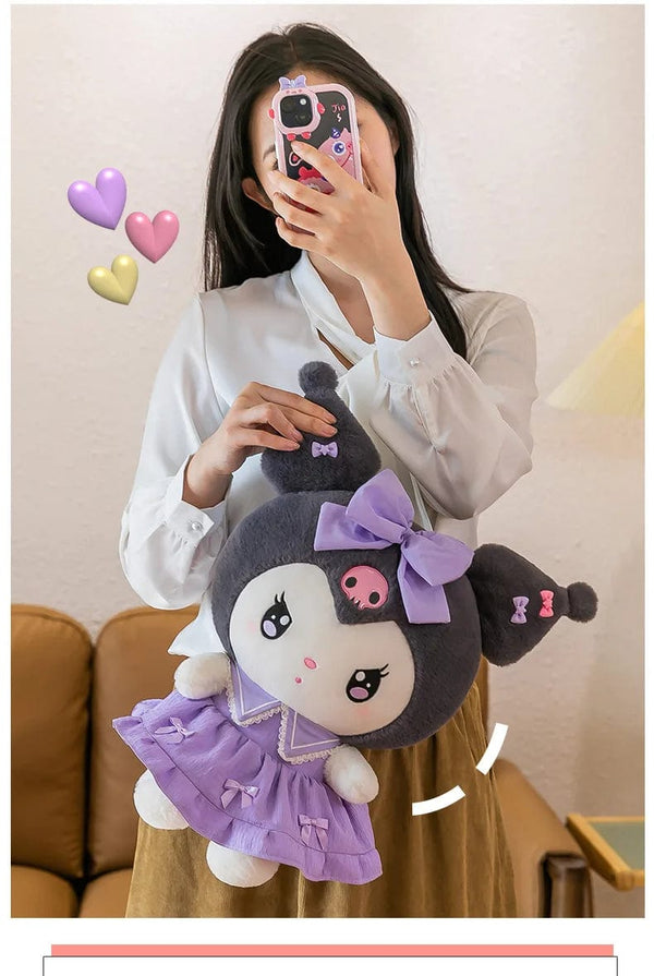 Planet Gates 30cm/40cm Cute Melody Doll Kuromi Plush Toy Sanrio Girl Sleeping Bed Cartoon Pillow Gift for Best Friend