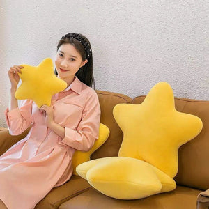 Planet Gates 30CM Cute Butter Cheese Throw Pillow Plush Toy Dormitory Sleep  Sofa Chair Cushion Pentagon Star Shape Child Birthday Gift