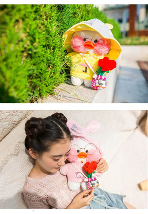 Planet Gates 30cm Cute Cartoon Lalafanfan Duck Plush Toys Soft Duck Stuffed Dolls Pillow Decor Christmas Birthday Gifts for Girl Friends
