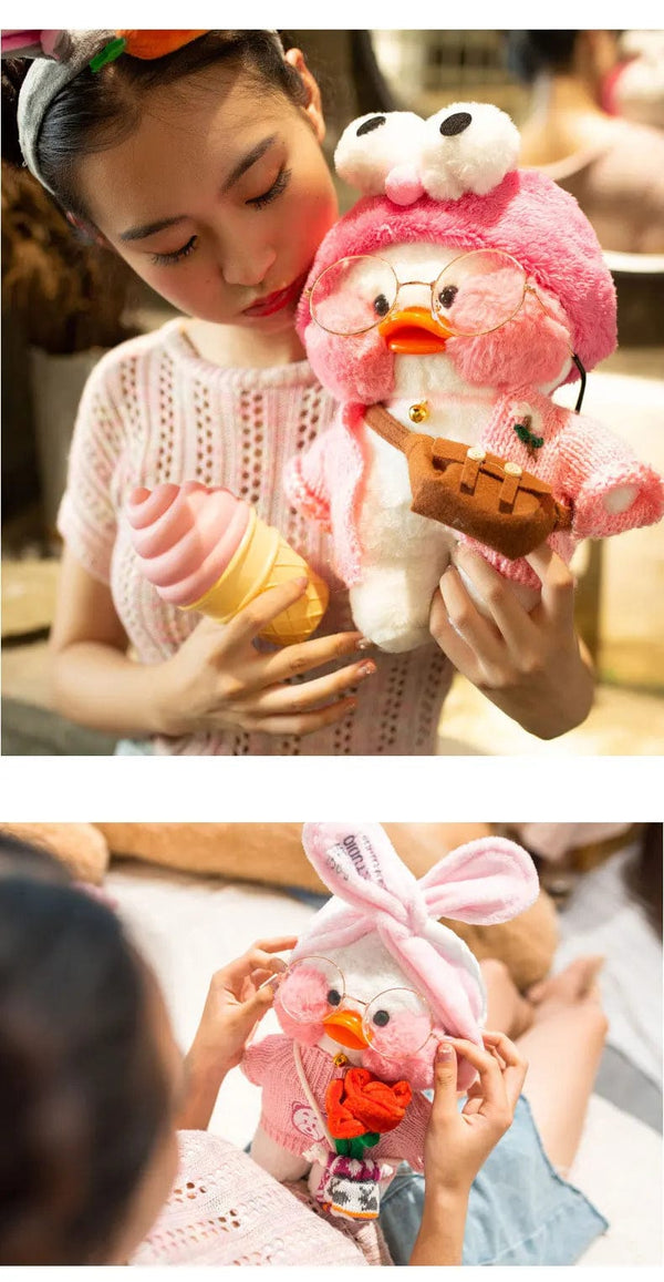 Planet Gates 30cm Cute Cartoon Lalafanfan Duck Plush Toys Soft Duck Stuffed Dolls Pillow Decor Christmas Birthday Gifts for Girl Friends