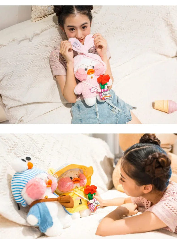 Planet Gates 30cm Cute Cartoon Lalafanfan Duck Plush Toys Soft Duck Stuffed Dolls Pillow Decor Christmas Birthday Gifts for Girl Friends