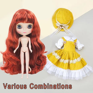Planet Gates 30cm DBS Blyth 7 Moveable Joints Girl's Dress 3D Eyes Toy with Clothes Kids Toys for Girl Children Gift
