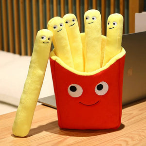 Planet Gates 30cm Emotional Support Smile French Fries Plush Stuffed Toy, Plush Sofa Pillow Car Accessories, Children's Pretend Play Accessories T