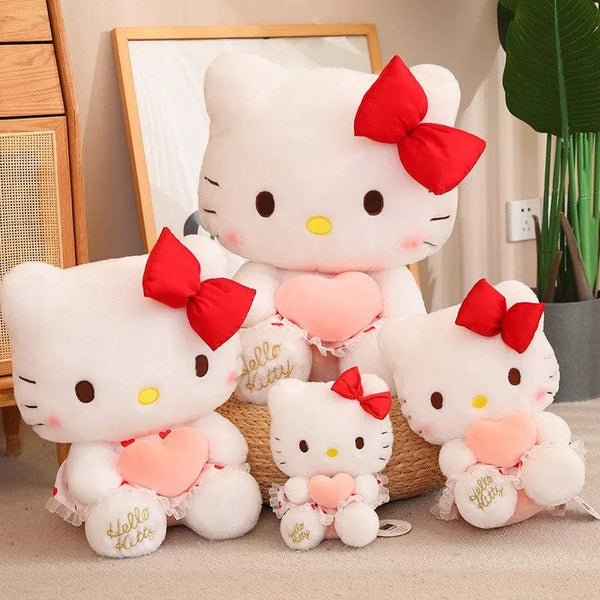 Planet Gates 30cm Hello Kitty Cartoon Plush Toy Dol l 30CM Cute  Flower Skirt Heart hugging Butterfly KT Pillow Birthday Gift Toy For Children