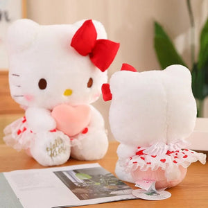 Planet Gates 30cm Hello Kitty Cartoon Plush Toy Dol l 30CM Cute  Flower Skirt Heart hugging Butterfly KT Pillow Birthday Gift Toy For Children