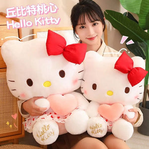 Planet Gates 30cm Hello Kitty Cartoon Plush Toy Dol l 30CM Cute  Flower Skirt Heart hugging Butterfly KT Pillow Birthday Gift Toy For Children